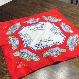 Budweiser Red and White Bandana